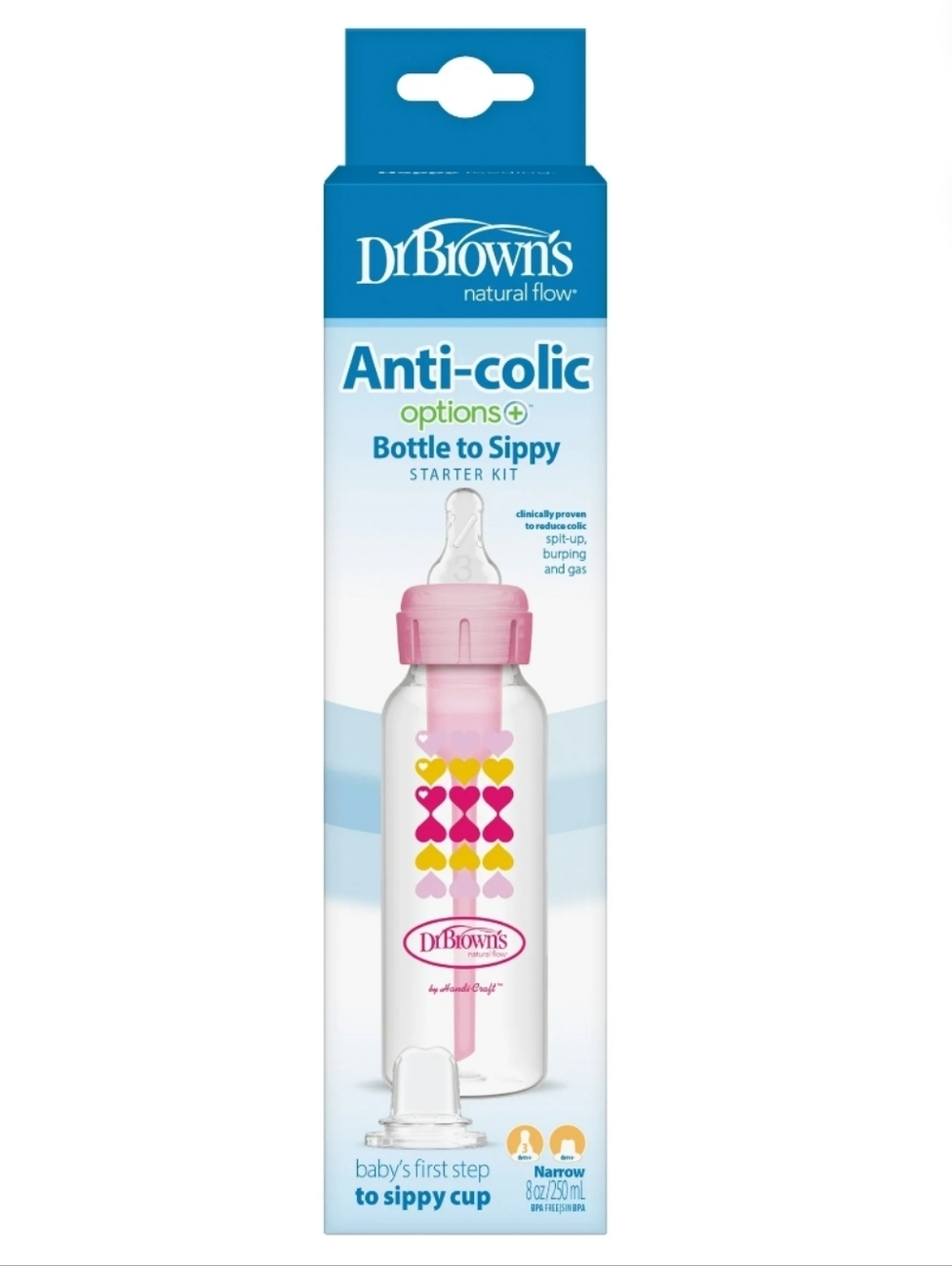 Dr. Brown's Anti-Colic Bottle to Sippy Starter Kit